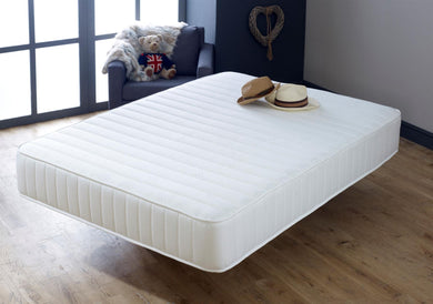 White Collection Straight Line Memory Fibre Open Coil Sprung Mattress