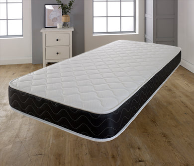 Black Quilted Wavy Spring Memory Foam Mattress