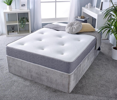 Deep Tufted Memory Sprung Micro Quilted Grey Mattress